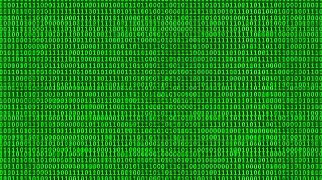 Green Binary Code Flowing Digital Data Background Loop
