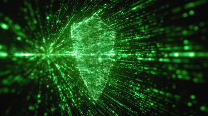 Obraz premium futuristic digital shield protecting data streams