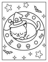 Halloween Coloring Page – Fun, Spooky, and Easy Designs for Kids and Adults | Ghosts, Pumpkins, Witches & More | Print