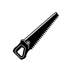 saw with a concave blade edge silhouette vector art