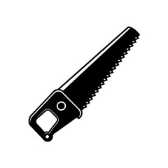 saw with a concave blade edge silhouette vector art