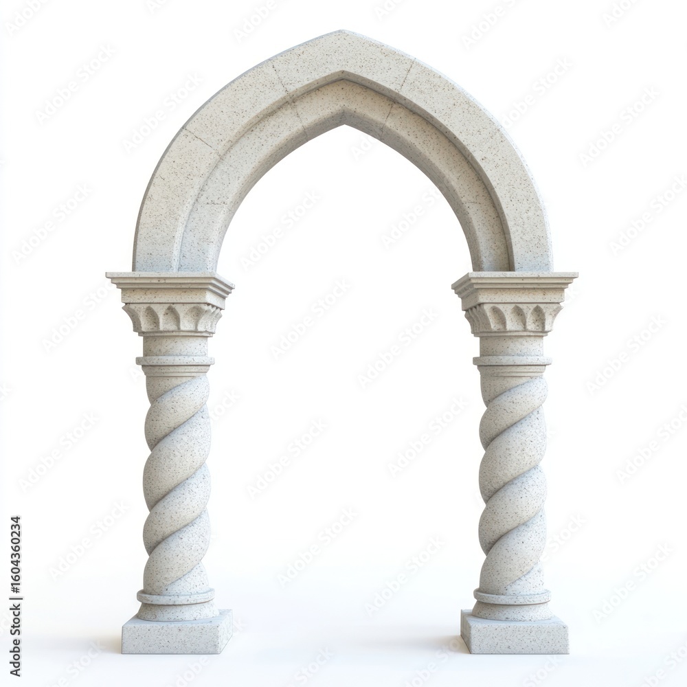 Poster rectangular arch architecture elegant twisted.