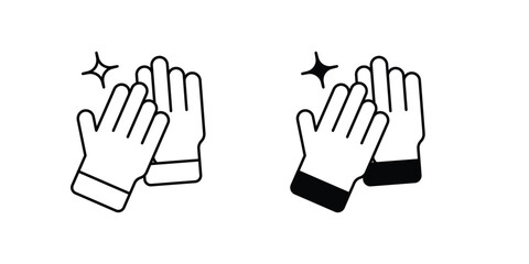 Obraz premium smart gloves set icon with white background vector stock illustration