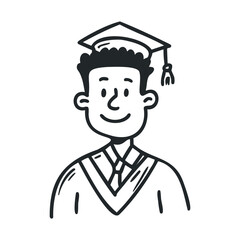 Graduation celebration with young man in cap and gown