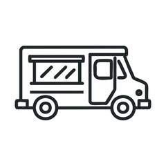 Food truck serving fresh meals on a busy city street scene