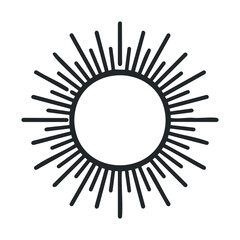 Minimalist sun design for summer events and decorations