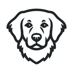 Golden retriever face outline design for casual apparel