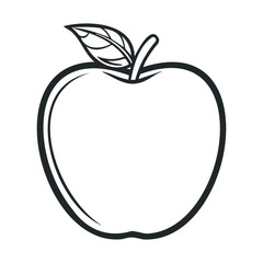 Basic apple outline for education and design