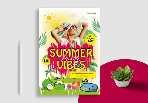 Summer Vibes Poster Design Layout