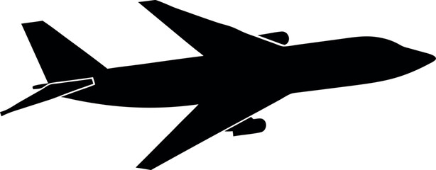 plane silhouette vector, airplane black icon