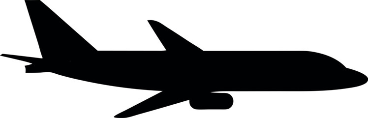 plane silhouette vector, airplane black icon