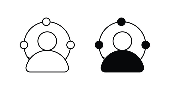 immersive experience set icon with white background vector stock illustration