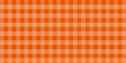 orange gingham or pattern. Fall or Thanksgiving textile pattern for tablecloths, picnic blankets, basket napkins, shirts, or handkerchiefs. Cotton, linen, or flannel design. Flat vector illustration.