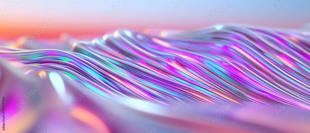 Poster flowing colorful waves with vibrant lights and soft textures in an abstract background for modern di