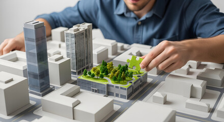 Futuristic City Planning on Transparent Display for Sustainable Urban Development