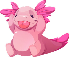 Pink Axolotl Character