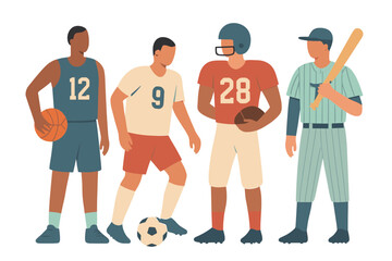 Fototapeta premium Diverse athletes in sports uniforms