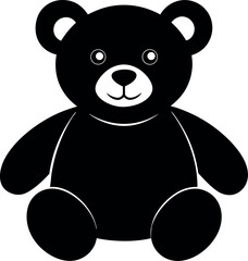 teddy bear silhouette vector illustration, teddy bear black symbol