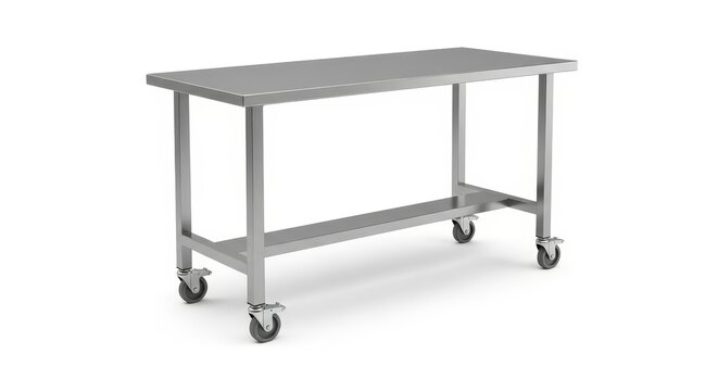 Stainless Steel Utility Table with Casters - Durable, mobile stainless steel work table ideal for kitchens, workshops, or labs. Features a sturdy frame, smooth surface, and easy-glide casters.
