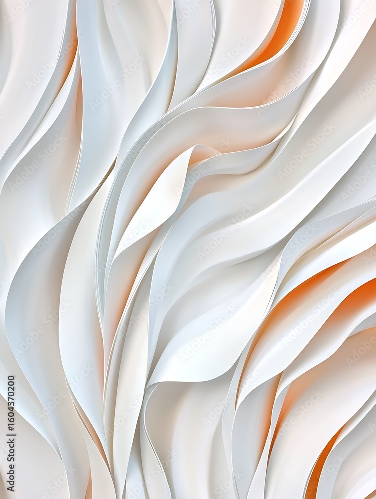 Poster abstract wavy background design with soft curves and gentle gradients in white and orange tones for 