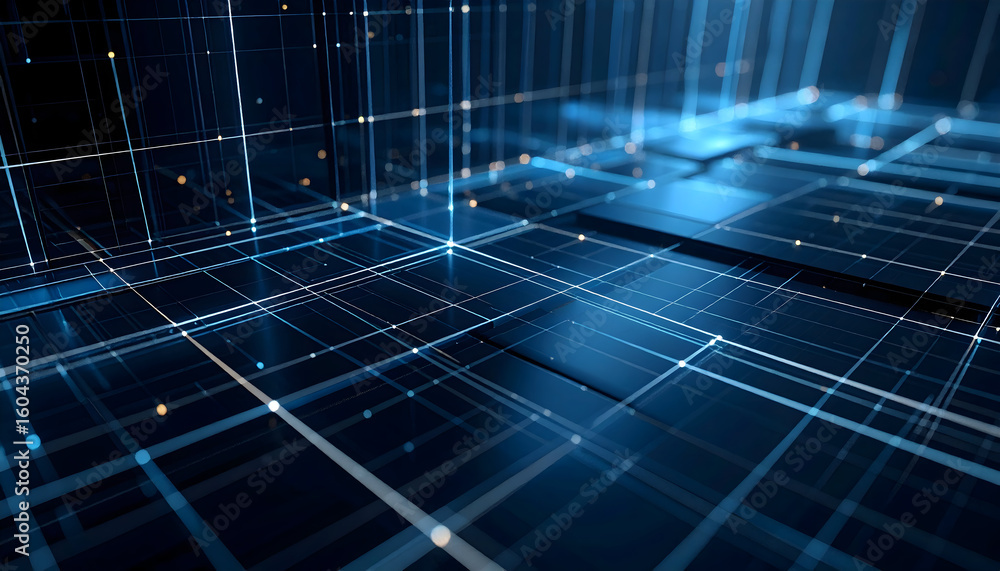 Aufkleber abstract technology grid background network connections and data transfer