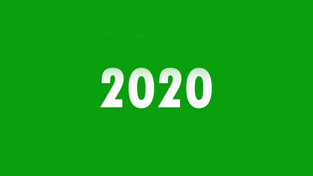 Analog counter counting up from 1980 to 2020 background. Time-lapse speed.  Ready to use Green screen, 4K footage motion graphic video rendering. 