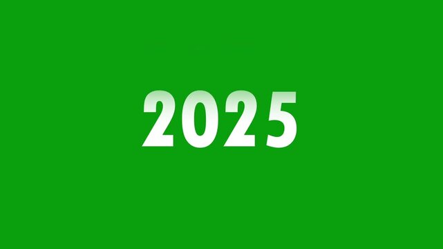 Analog counter counting up from 2015 to 2025 background. Time-lapse speed.  Ready to use Green screen, 4K footage motion graphic video rendering. 