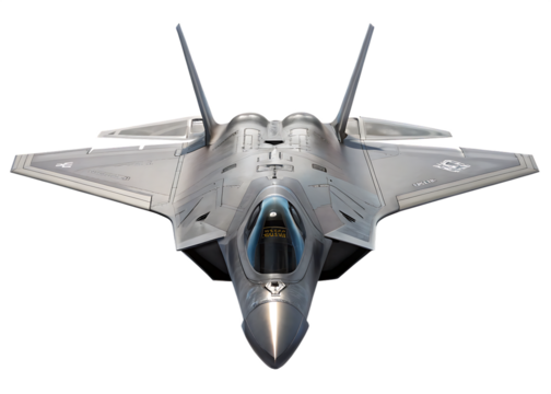  futuristic stealth fighter jet   isolated on white background PNG, AI GENERATED