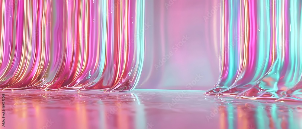 Poster fluid colors melt together in soft light creating a vibrant abstract background for modern designs a