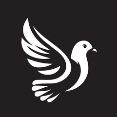 black and white dove logo vector