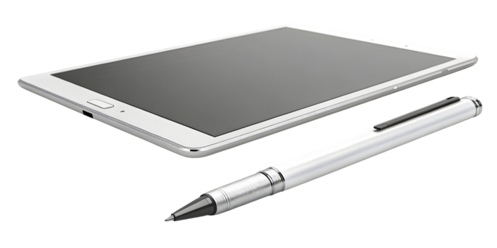 stylus pen and digital tablet – white background PNG
