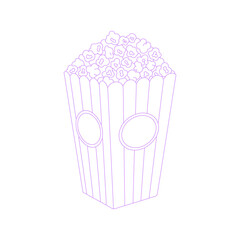 Popcorn line art drawing cinema snack illustration