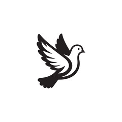 black and white dove logo vector