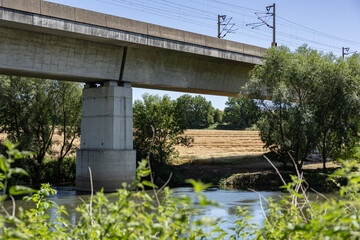 Bridge under the Fulda river in Germany
