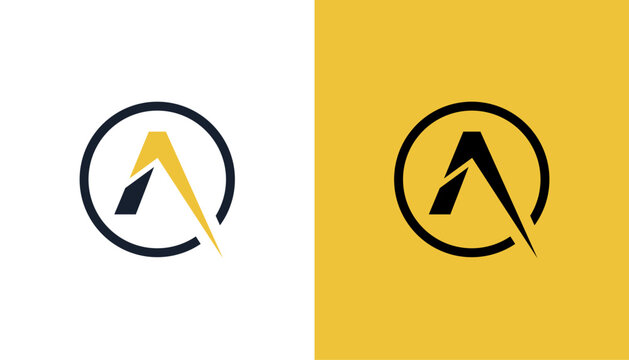 Monogram initial letter mark A logo design vector template