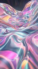 Abstract fluid art design with colorful waves and reflections for modern backgrounds, wallpapers, or creative projects