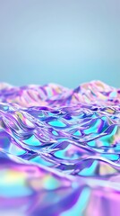 Abstract Vibrant Water Waves Reflecting Light with Colorful Hues and Soft Gradients for Artistic Background