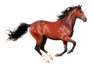 Obraz premium Powerful Running Horse Symbolizing the Energetic and Fiery Spirit of the Year 2026 Red Horse 