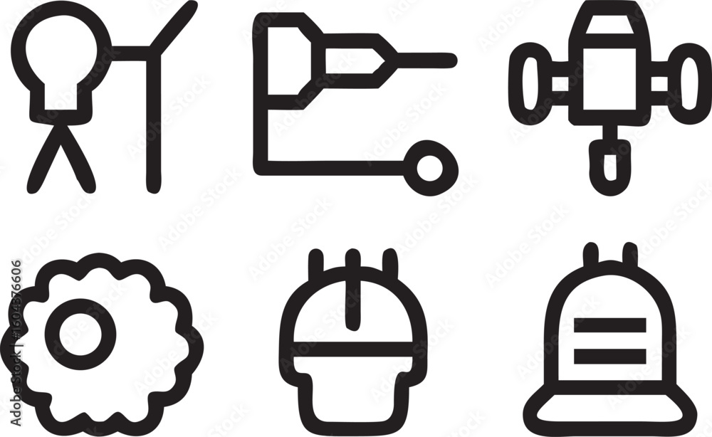 Aufkleber nine minimalist line icons representing key concepts symbol line art