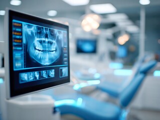 Modern Dental Clinic with Digital X-Ray Display