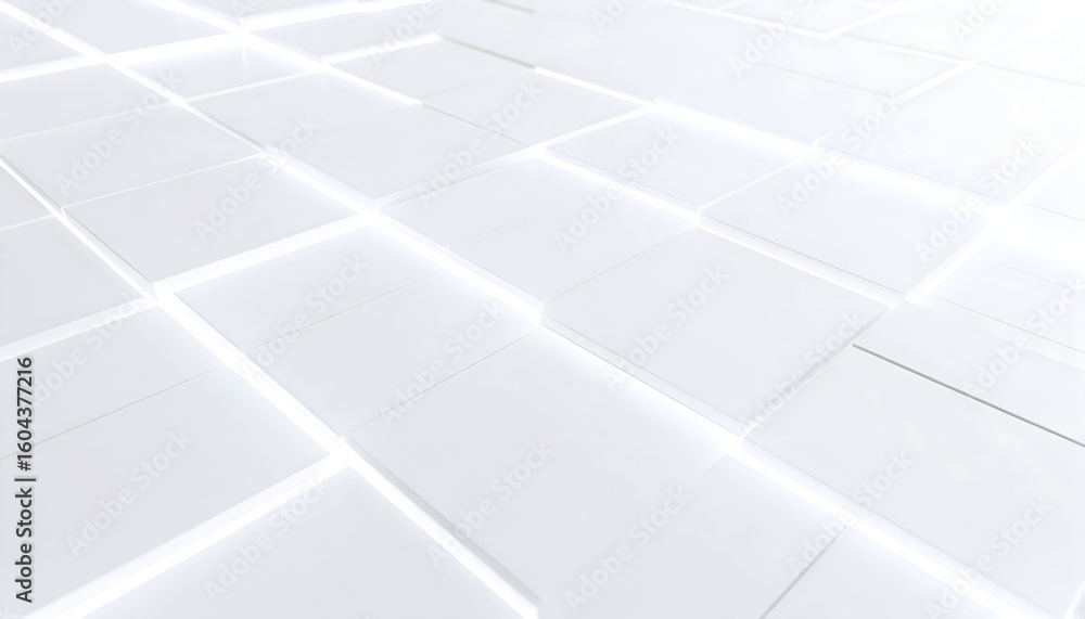 Aufkleber abstract white rectangles with glowing lines background in minimalist style