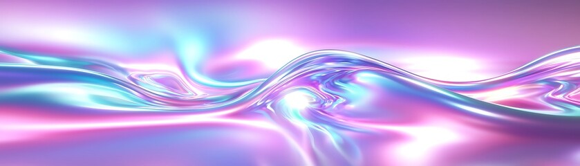 Iridescent Wave Background with Soft Pastel Colors for Modern Design and Creative Projects