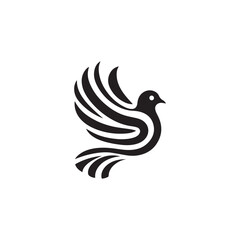 black and white dove logo vector