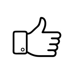 Thumbs Up Icon, Like Symbol, Approval Gesture Illustration
