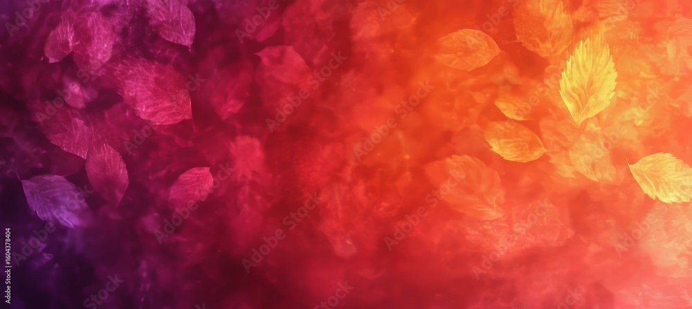Poster grunge texture background of abstract autumn leaves falling with mottled patterns and bokeh effect