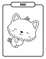 Cute Puppy with Tilted Head and Smile - coloring book