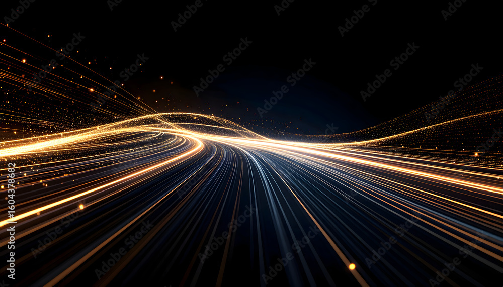 Poster abstract data stream visualizing technology network connection in motion