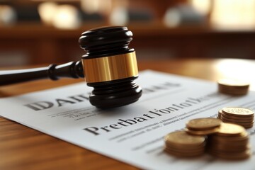 Legal System Financial Penalties and Costs with Gavel and Money gavel legal money financial court ai