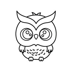 owl, Cute & Simple Coloring Page, Simple Easy and Large Print Designs, Cute Stuff, Cute and Cozy, Bold and Easy, Self-love, Victor Illustration, Easy Coloring, hand-drawn,