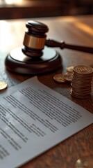 Justice and Finance: Gavel, Legal Document, and Money justice legal money gavel hammer judge law car